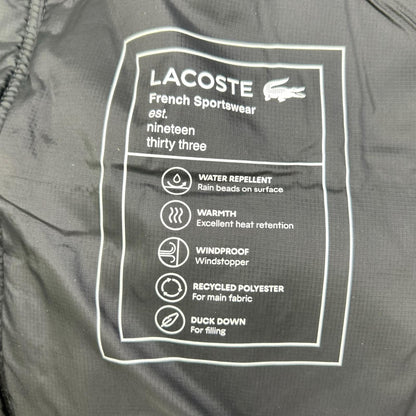 Lacoste BH2895 Black Backstitch Down Vest Size 48
