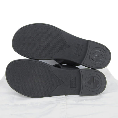 GUCCI GG Horsebit Rubber Sandals Black Size EU 40