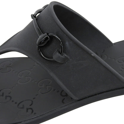 GUCCI GG Horsebit Rubber Sandals Black Size EU 40