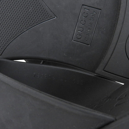 GUCCI GG Horsebit Rubber Sandals Black Size EU 40