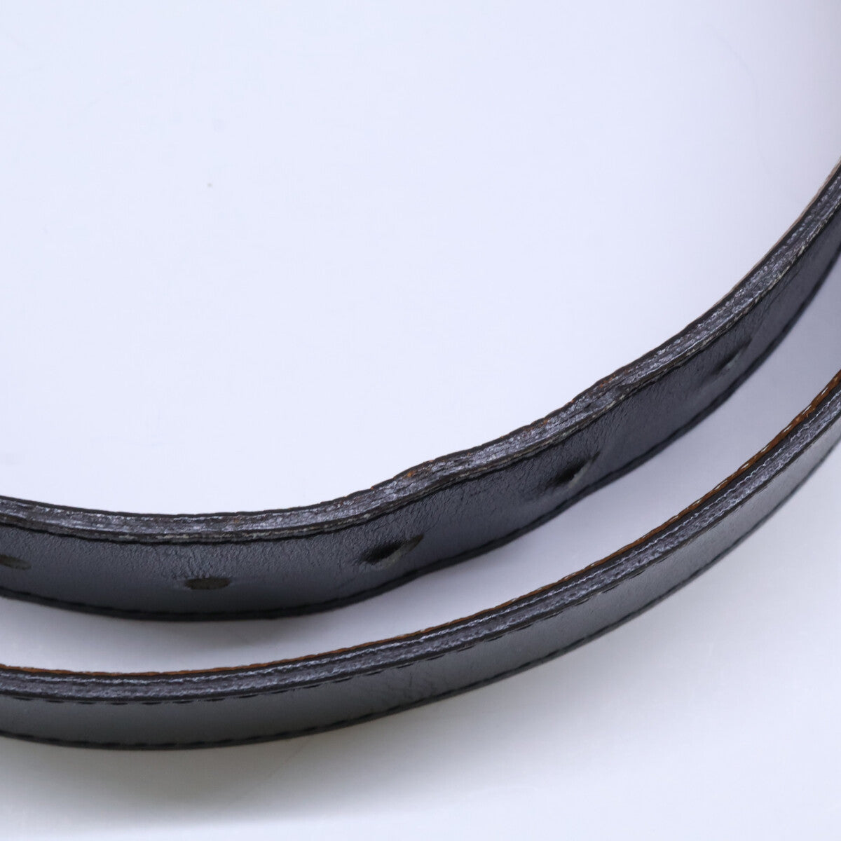 HERMES Cape Cod Reversible Leather Belt Black/Gold Size 95