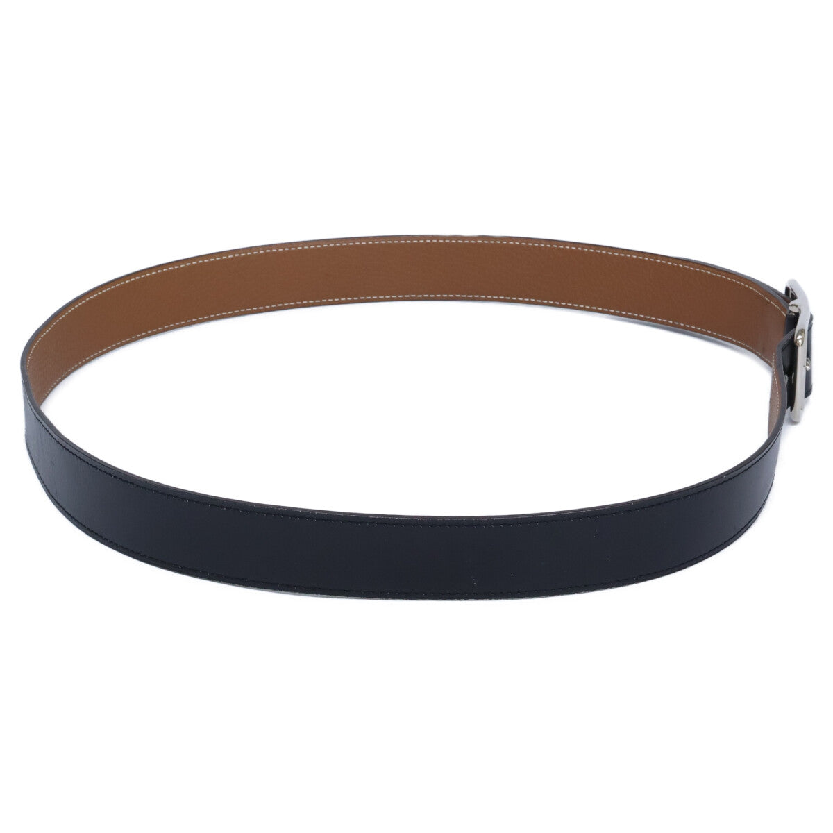 HERMES Cape Cod Reversible Leather Belt Black/Gold Size 95