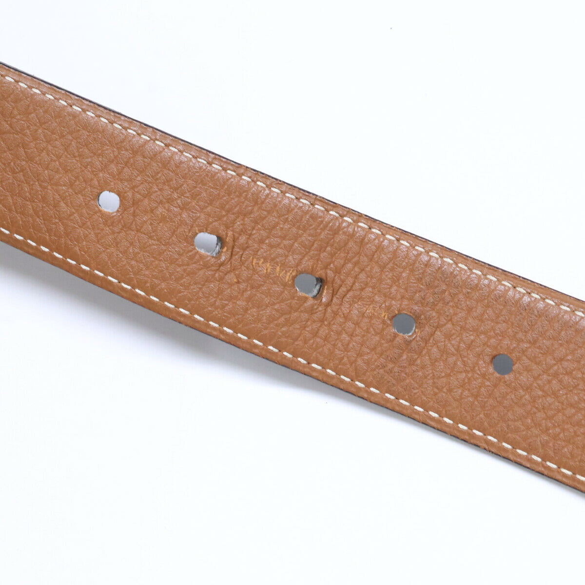 HERMES Cape Cod Reversible Leather Belt Black/Gold Size 95