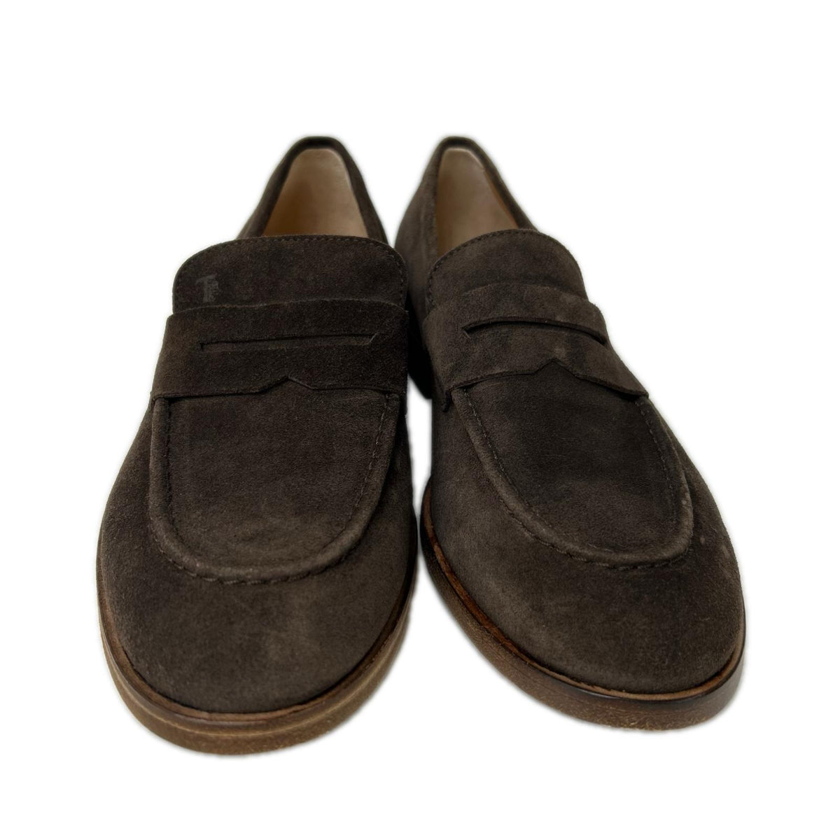TOD'S Brown Suede Penny Loafers Size 7