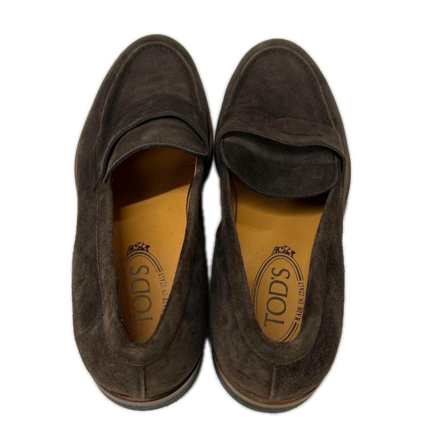 TOD'S Brown Suede Penny Loafers Size 7