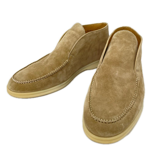 Loro Piana Open Walk Suede Ankle Boots Beige Size EU 41
