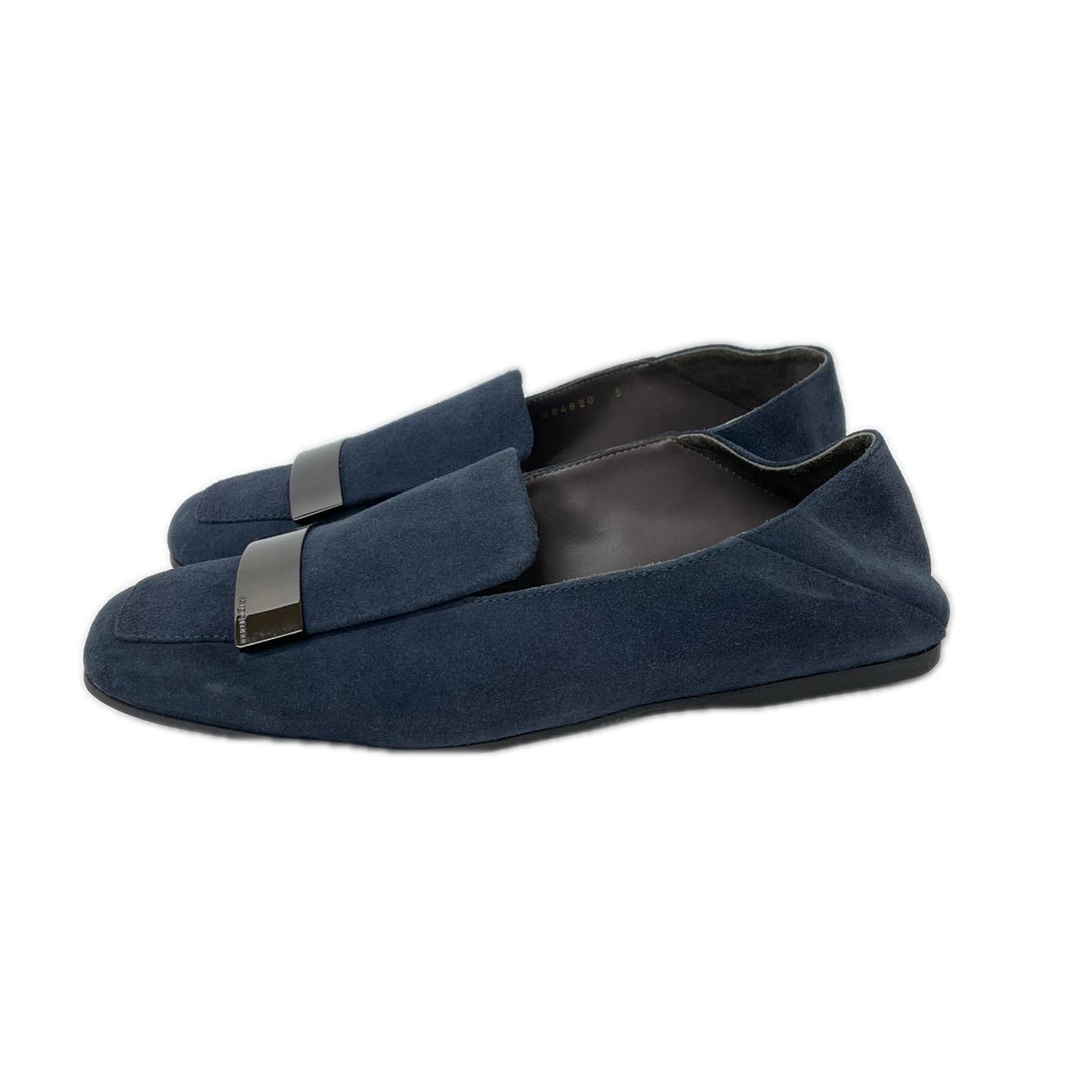 Sergio Rossi Square Toe Loafers Navy Size 5