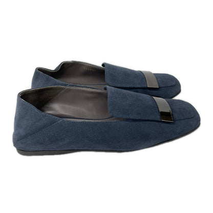 Sergio Rossi Square Toe Loafers Navy Size 5