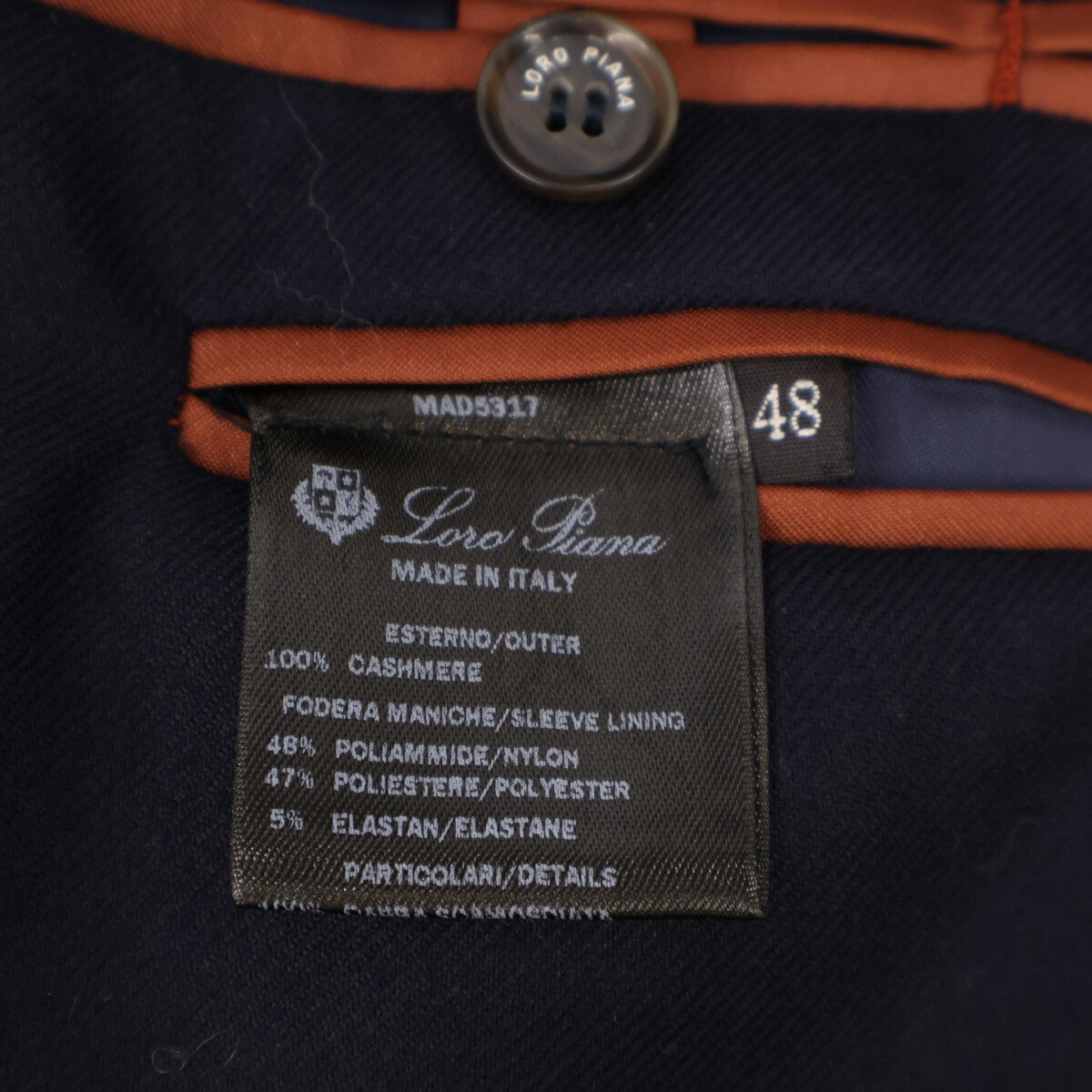 Loro Piana Cashmere Rain System 3B Tailored Blazer Size 48