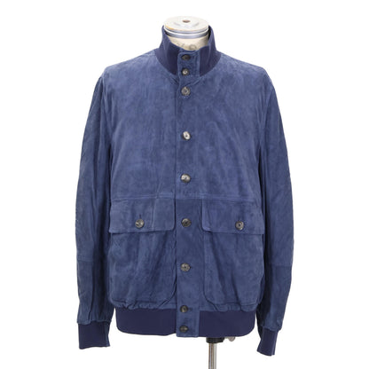 BRUNELLO CUCINELLI Perforated Leather Blouson Navy Size M