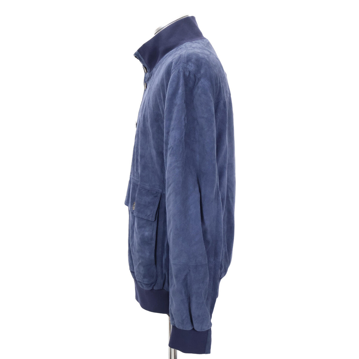 BRUNELLO CUCINELLI Perforated Leather Blouson Navy Size M