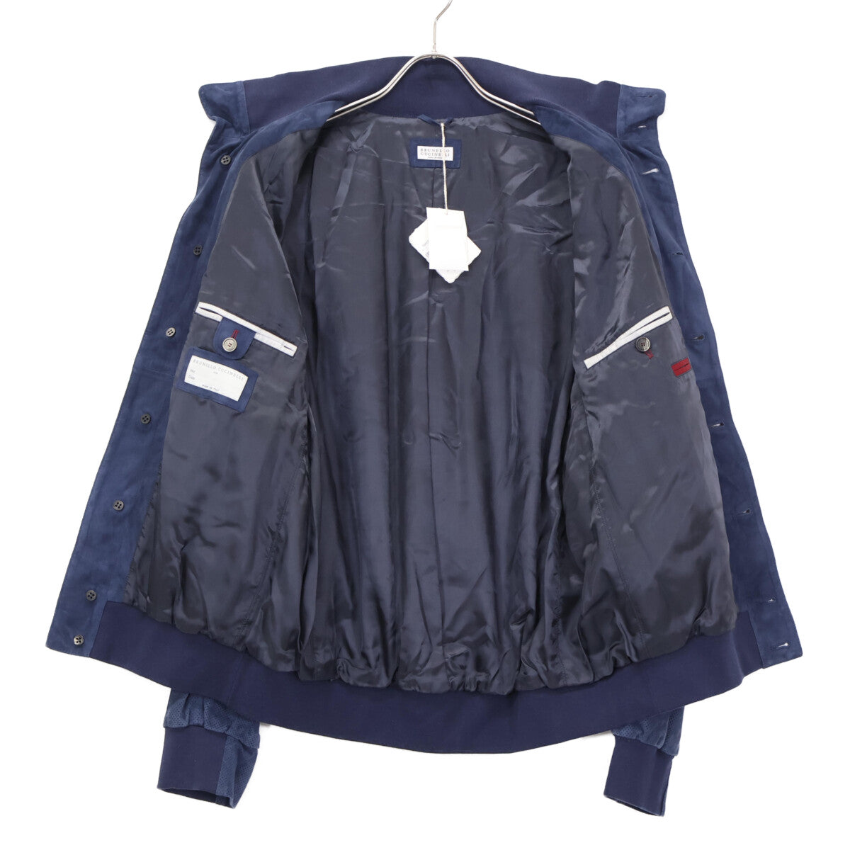BRUNELLO CUCINELLI Perforated Leather Blouson Navy Size M