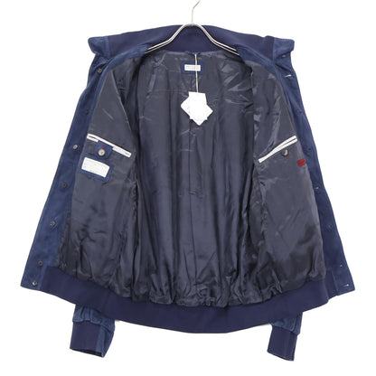BRUNELLO CUCINELLI Perforated Leather Blouson Navy Size M