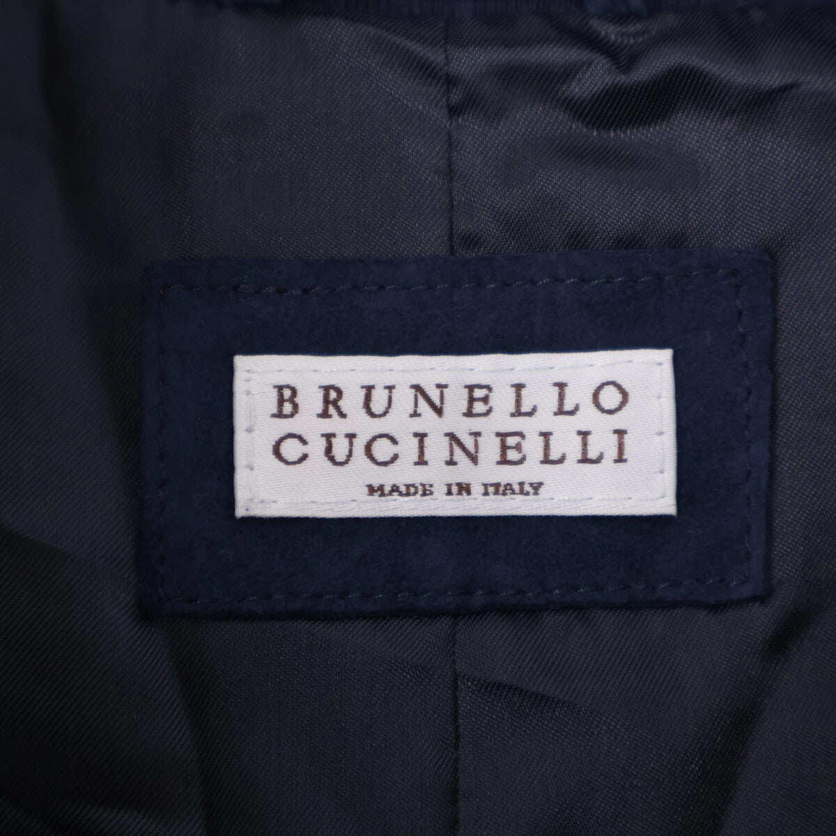 BRUNELLO CUCINELLI Perforated Leather Blouson Navy Size M