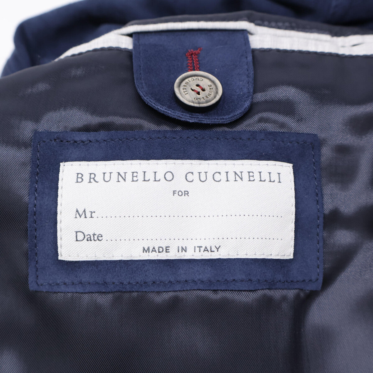 BRUNELLO CUCINELLI Perforated Leather Blouson Navy Size M