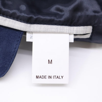 BRUNELLO CUCINELLI Perforated Leather Blouson Navy Size M