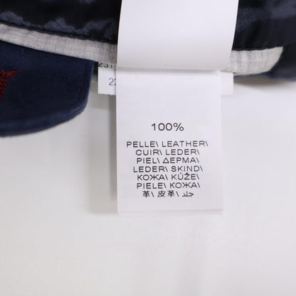 BRUNELLO CUCINELLI Perforated Leather Blouson Navy Size M