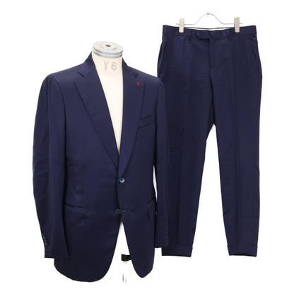 ISAIA Wool 2B Single Suit Blue Size 48