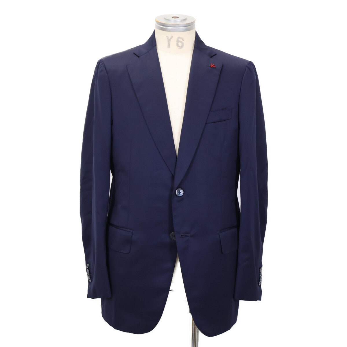 ISAIA Wool 2B Single Suit Blue Size 48