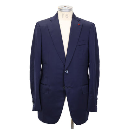 ISAIA Wool 2B Single Suit Blue Size 48