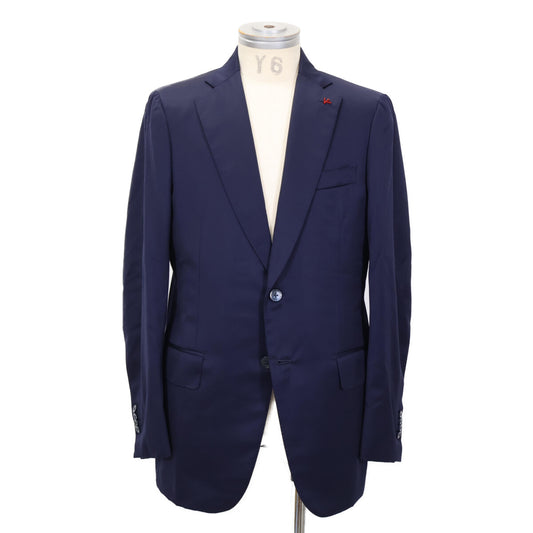 ISAIA Wool 2B Single Suit Blue Size 48