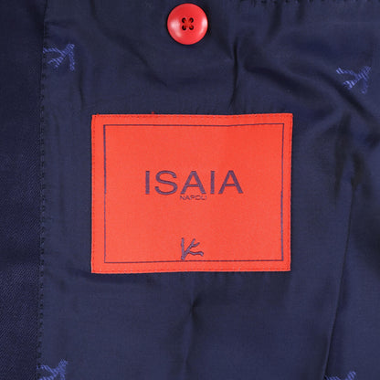 ISAIA Wool 2B Single Suit Blue Size 48