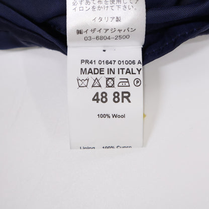 ISAIA Wool 2B Single Suit Blue Size 48