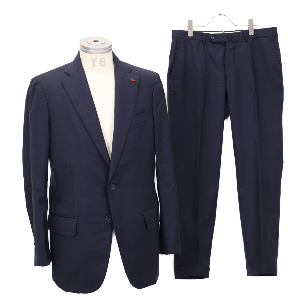 ISAIA Wool 2B Single Suit Blue Size 46
