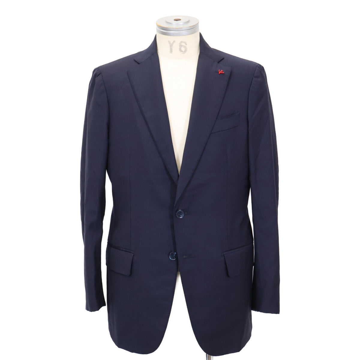 ISAIA Wool 2B Single Suit Blue Size 46