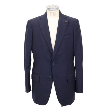ISAIA Wool 2B Single Suit Blue Size 46