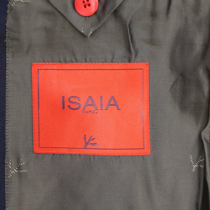 ISAIA Wool 2B Single Suit Blue Size 46
