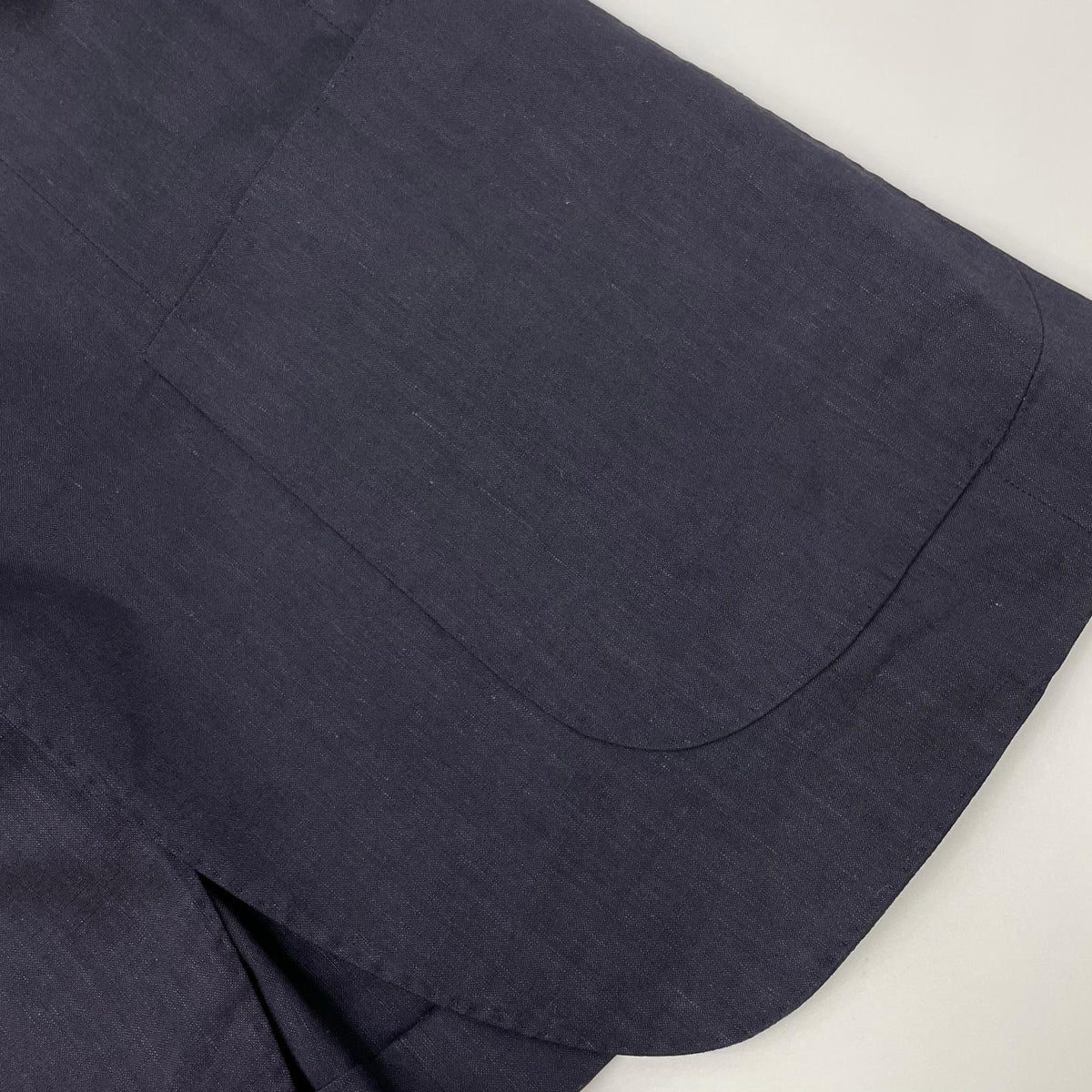 ISAIA Navy Wool Linen Single-Breasted Jacket Size 48