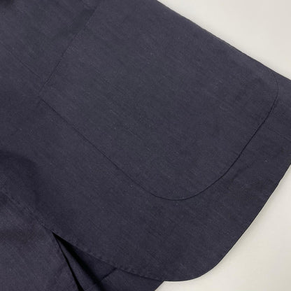 ISAIA Navy Wool Linen Single-Breasted Jacket Size 48
