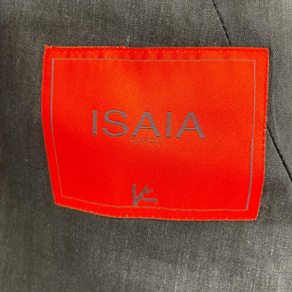 ISAIA Navy Wool Linen Single-Breasted Jacket Size 48