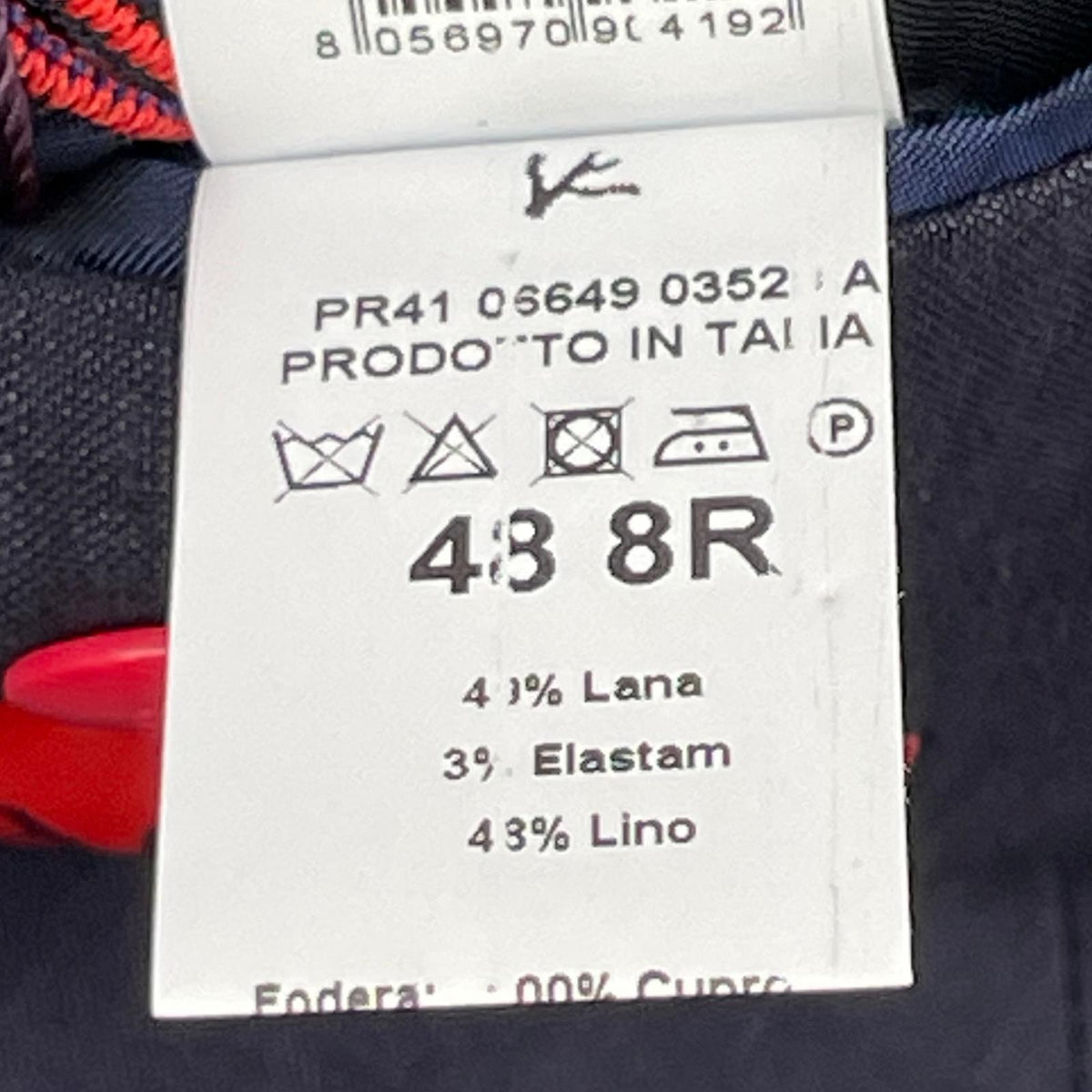 ISAIA Navy Wool Linen Single-Breasted Jacket Size 48