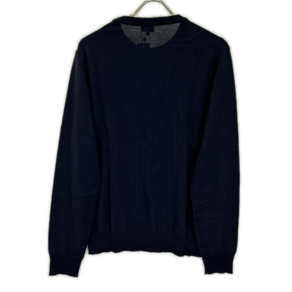 ISAIA MGKX05 Black Crewneck High Gauge Knit Sweater Size L