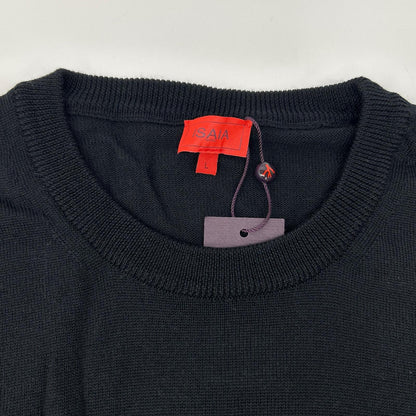 ISAIA MGKX05 Black Crewneck High Gauge Knit Sweater Size L