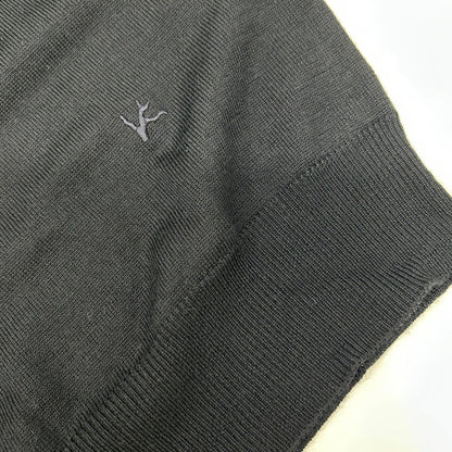 ISAIA MGKX05 Black Crewneck High Gauge Knit Sweater Size L