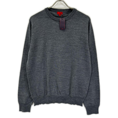 ISAIA MGKX05 Gray Crewneck High Gauge Knit Sweater Size L