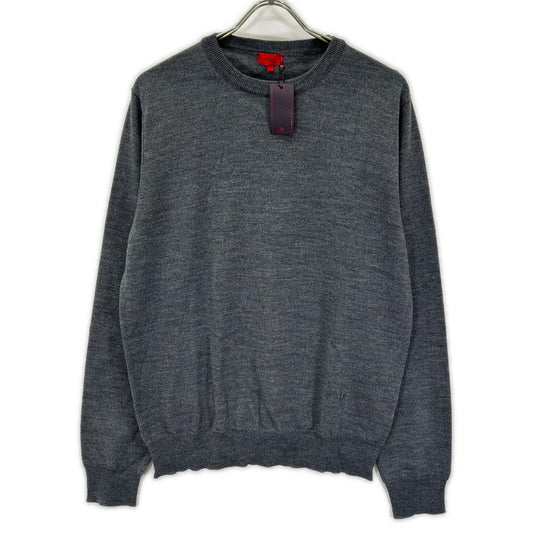 ISAIA MGKX05 Gray Crewneck High Gauge Knit Sweater Size L