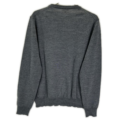 ISAIA MGKX05 Gray Crewneck High Gauge Knit Sweater Size L