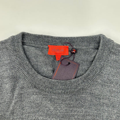 ISAIA MGKX05 Gray Crewneck High Gauge Knit Sweater Size L
