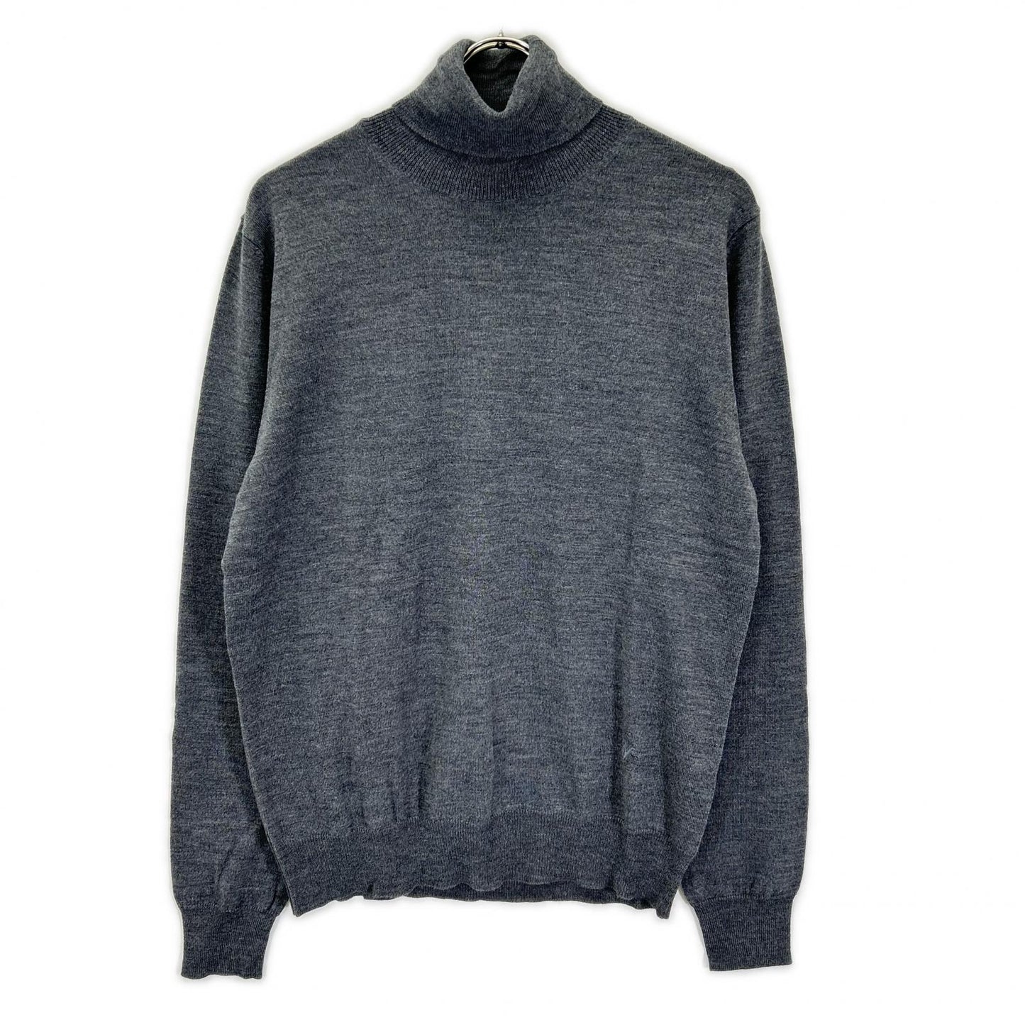 ISAIA MGKX07 Gray High-Neck High Gauge Knit Sweater Size L