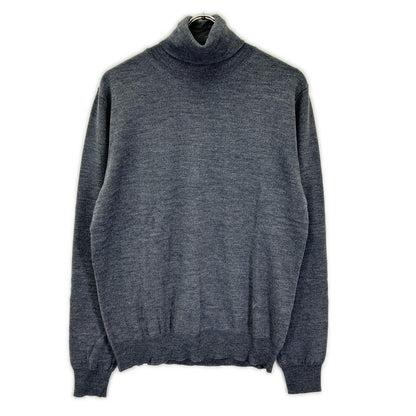 ISAIA MGKX07 Gray High-Neck High Gauge Knit Sweater Size L