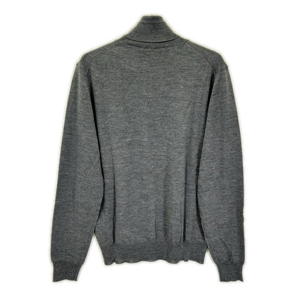 ISAIA MGKX07 Gray High-Neck High Gauge Knit Sweater Size L