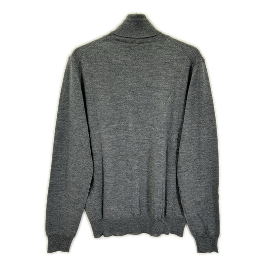 ISAIA MGKX07 Gray High-Neck High Gauge Knit Sweater Size L