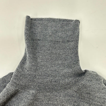 ISAIA MGKX07 Gray High-Neck High Gauge Knit Sweater Size L