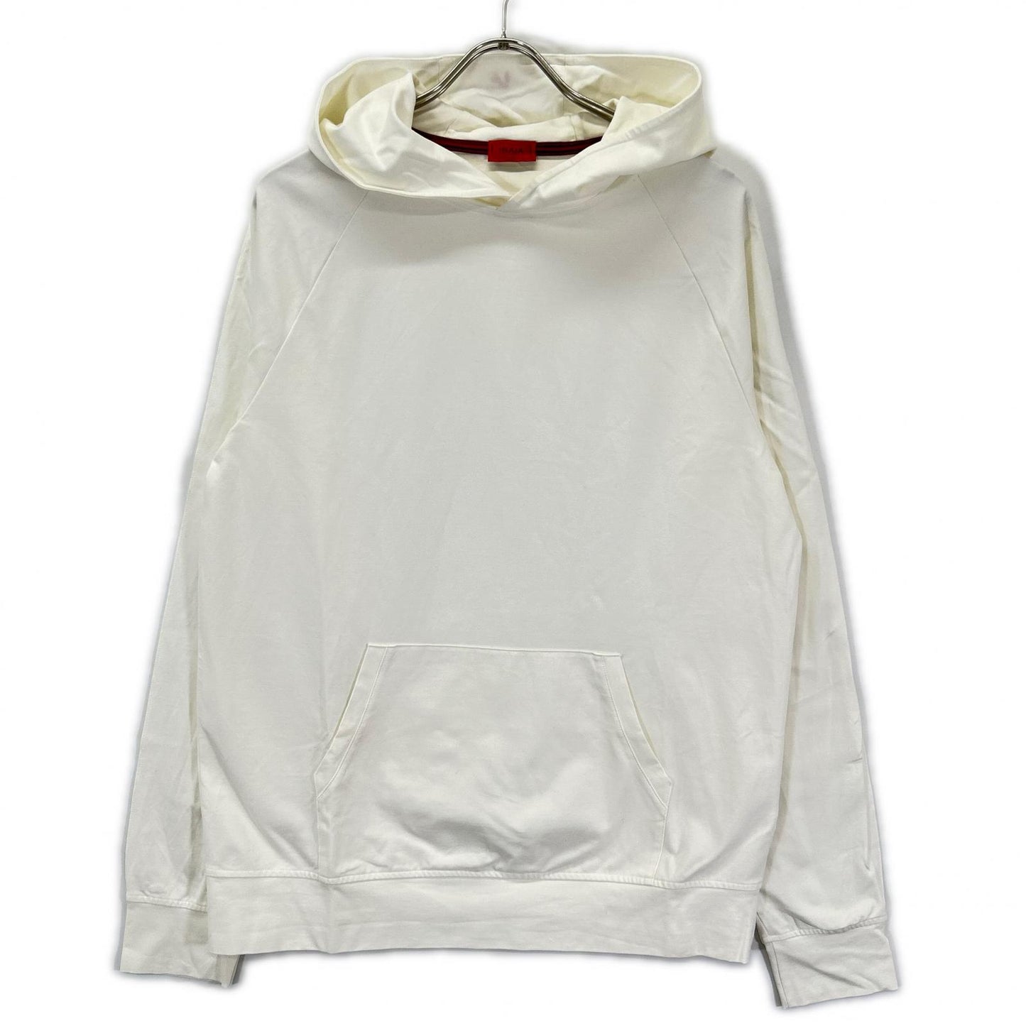 ISAIA MCF013 White Stretch Cotton Pullover Hoodie Size L