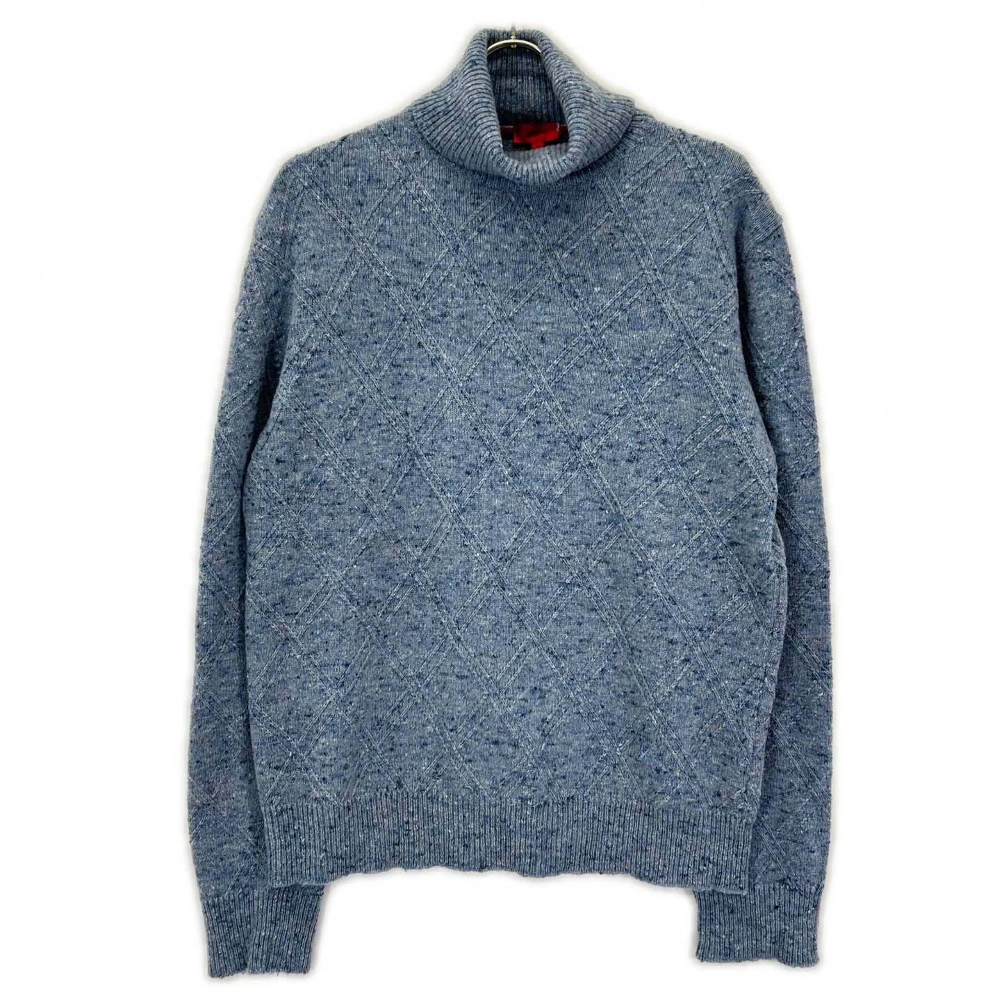 ISAIA Blue Mid-Gauge High-Neck Knit Sweater Size M