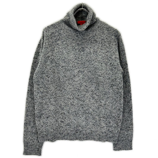 ISAIA Gray Mid-Gauge High-Neck Knit Sweater Size M